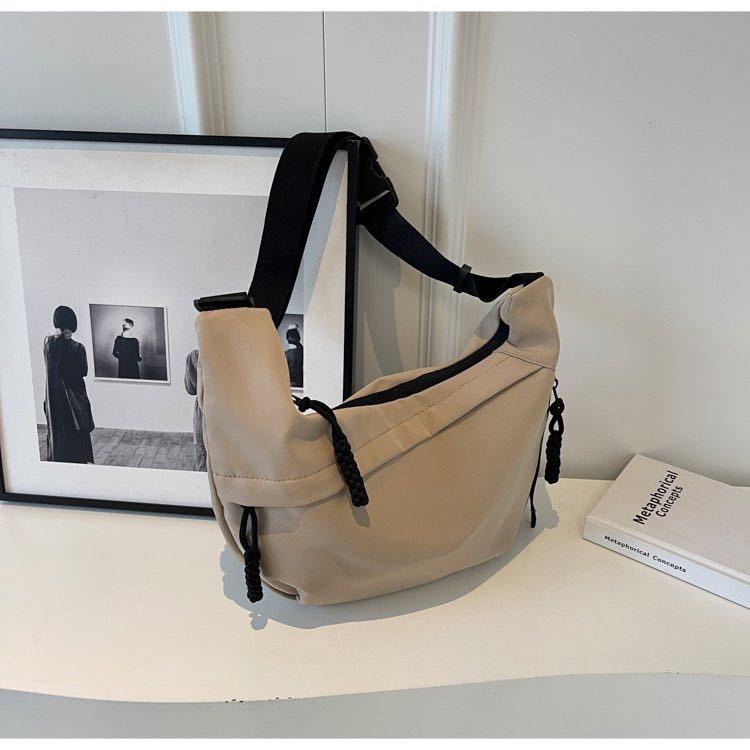 Crossbody Bag with Braided Cord Detail and Front Zip Pocket