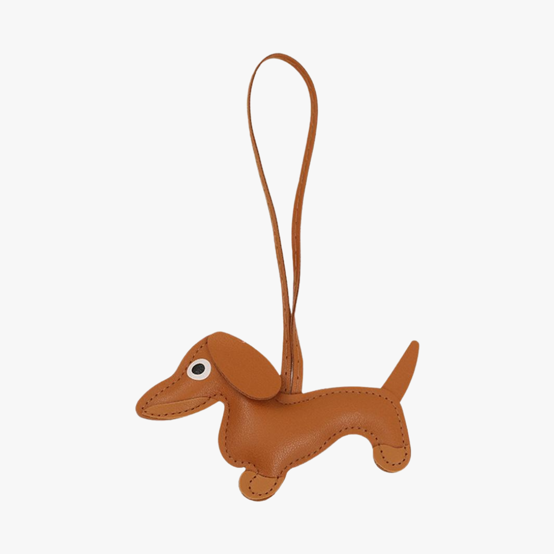 Dachshund Bag Charm in Vegan Leather
