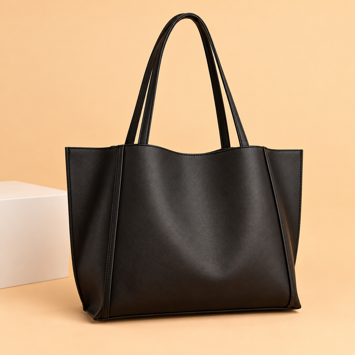 Large Leather Tote Bag with Inner Zip Pouch