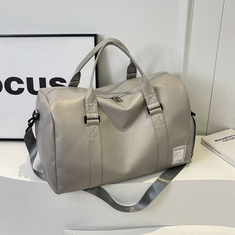 Large Leather Weekender Bag with Detachable Shoulder Strap