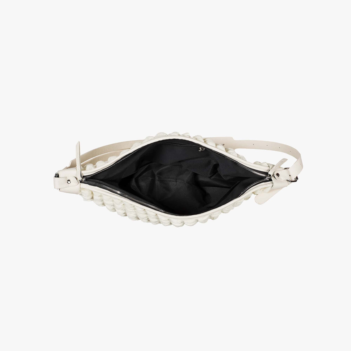 Slouchy Textured Shoulder Bag with Adjustable Strap