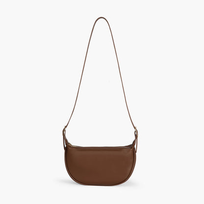 Black Leather Crossbody Bag with Gold Hardware