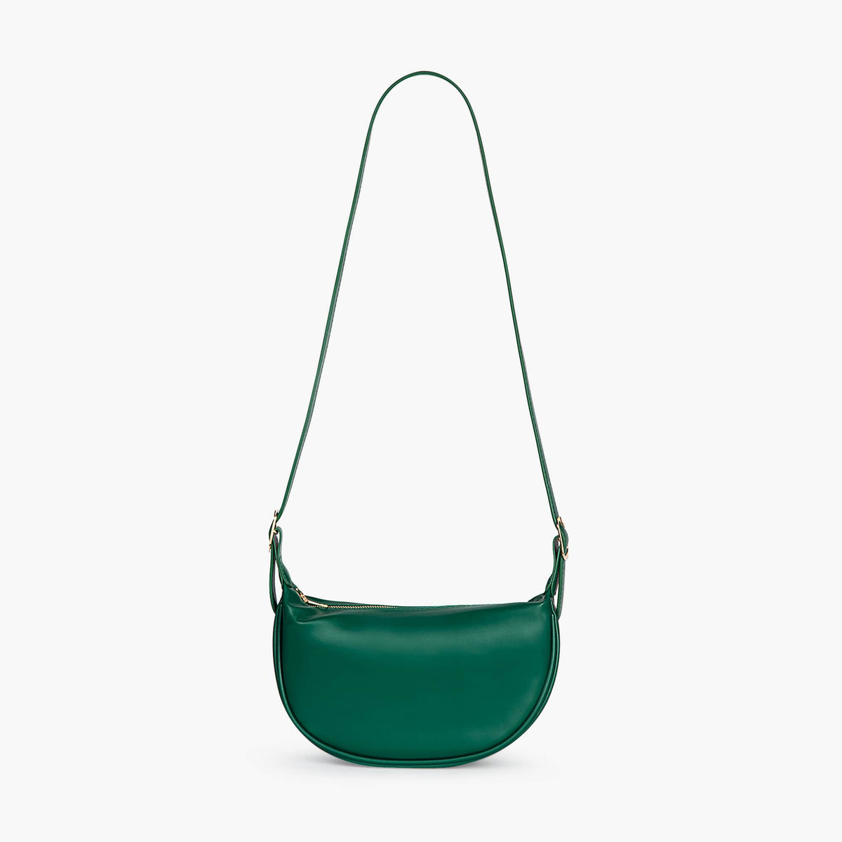 Black Leather Crossbody Bag with Gold Hardware