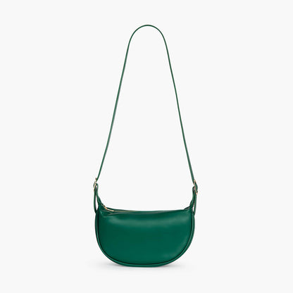 Black Leather Crossbody Bag with Gold Hardware