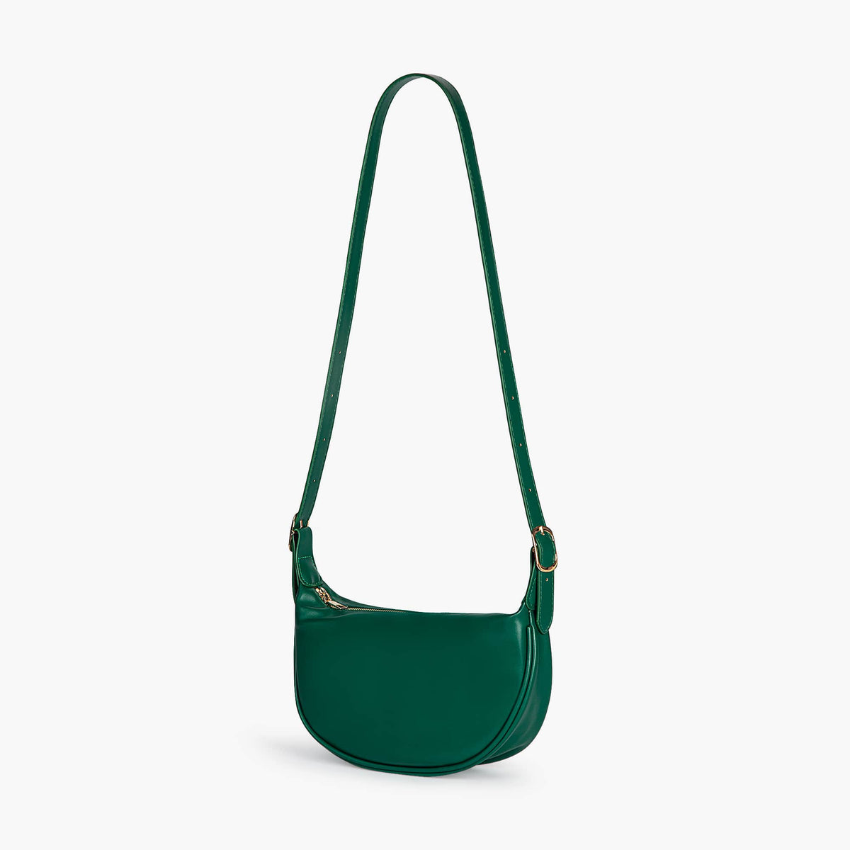 Black Leather Crossbody Bag with Gold Hardware
