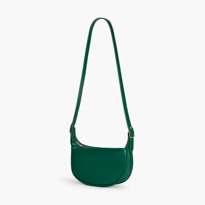 Black Leather Crossbody Bag with Gold Hardware