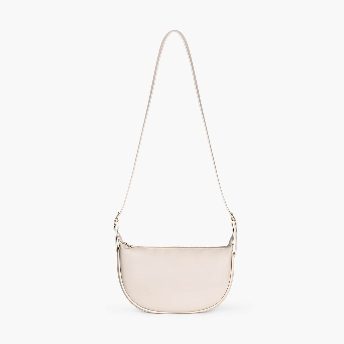 Black Leather Crossbody Bag with Gold Hardware