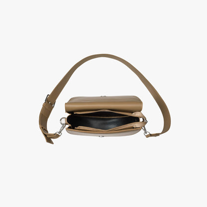 Black Leather Crossbody Bag with Silver Hardware