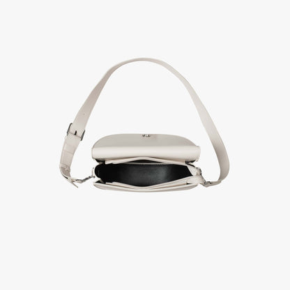 Black Leather Crossbody Bag with Silver Hardware