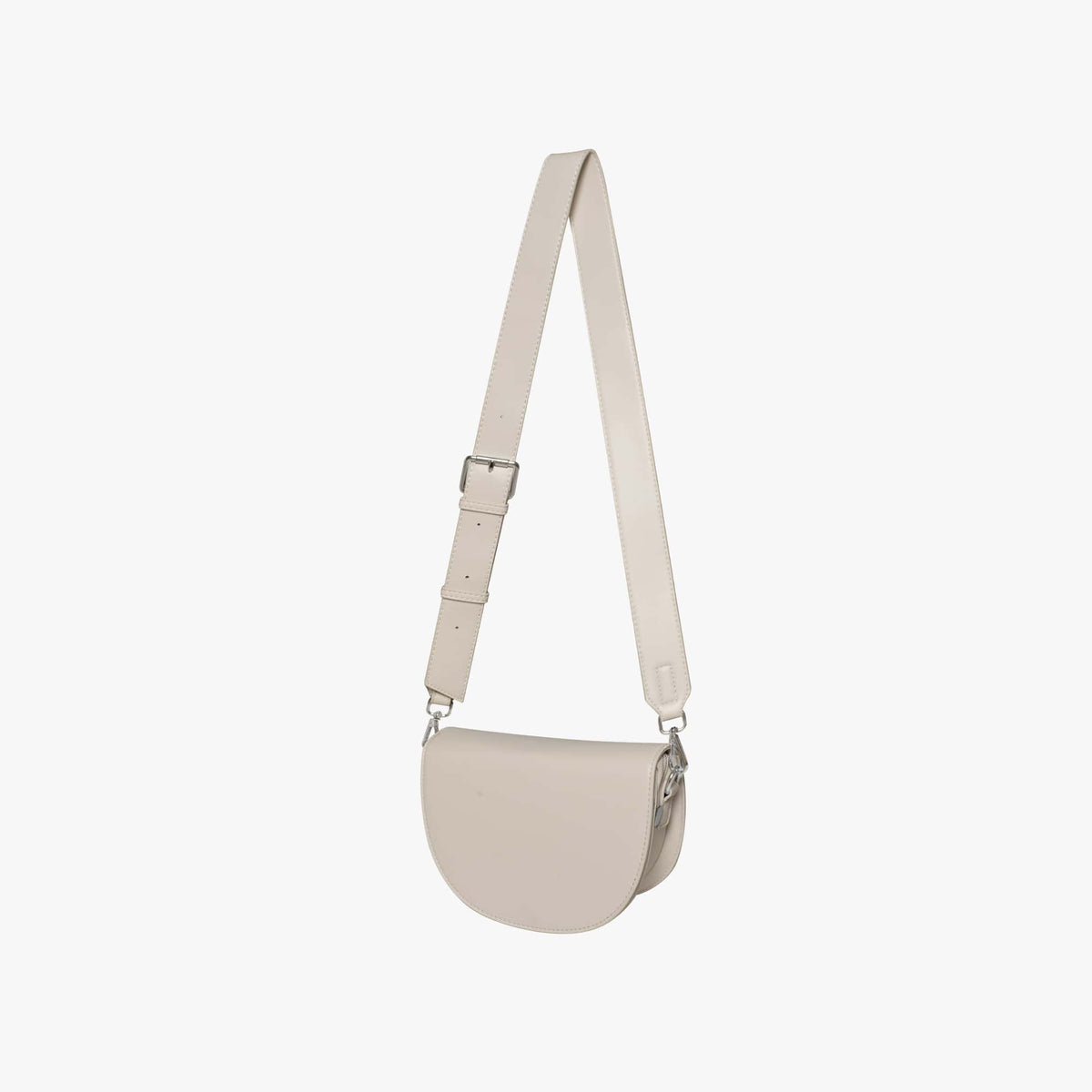Black Leather Crossbody Bag with Silver Hardware