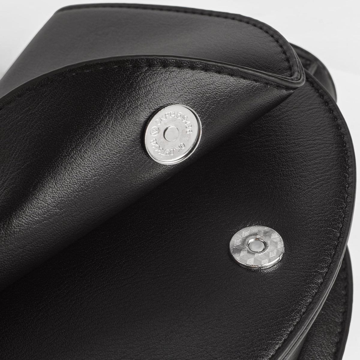 Black Leather Crossbody Bag with Silver Hardware