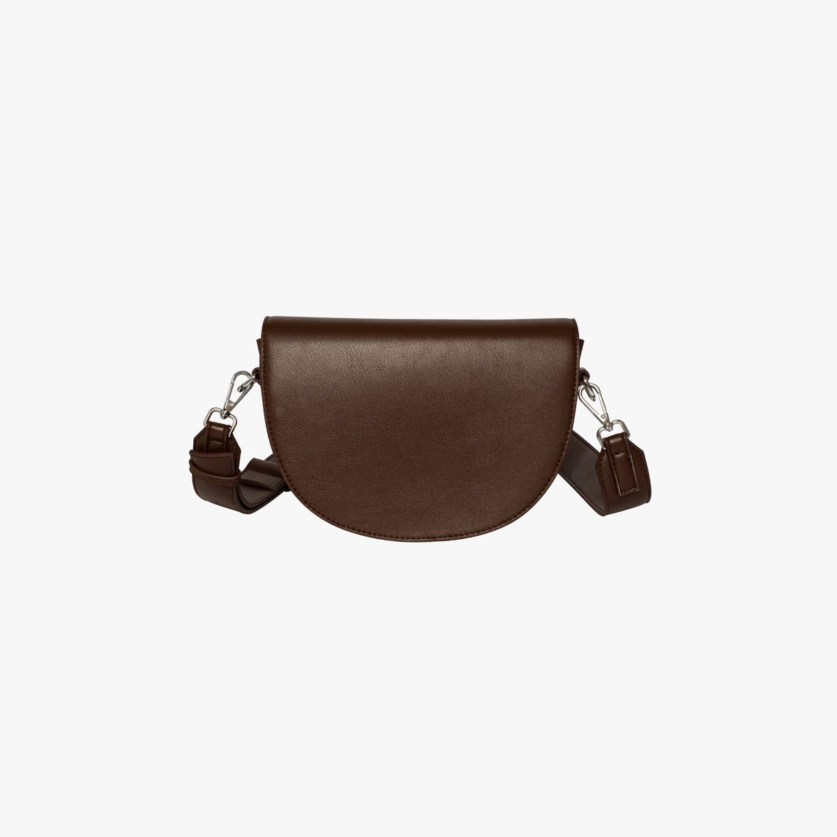Black Leather Crossbody Bag with Silver Hardware