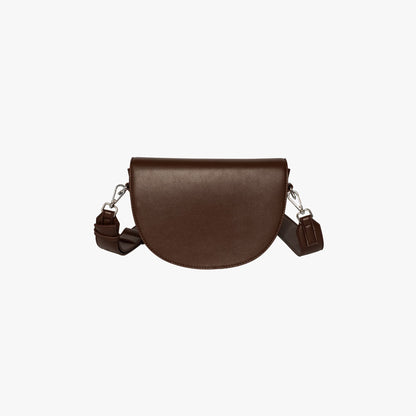 Black Leather Crossbody Bag with Silver Hardware