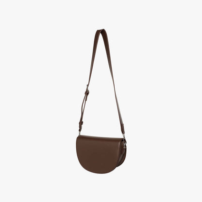 Black Leather Crossbody Bag with Silver Hardware
