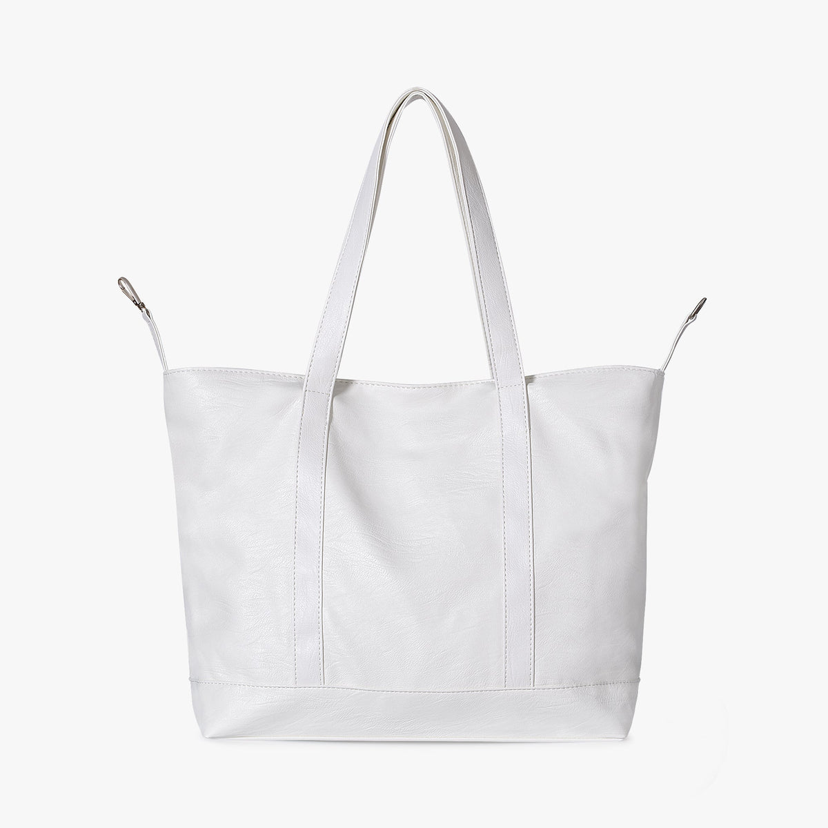 Black Leather Large Tote Bag with Gold Hardware