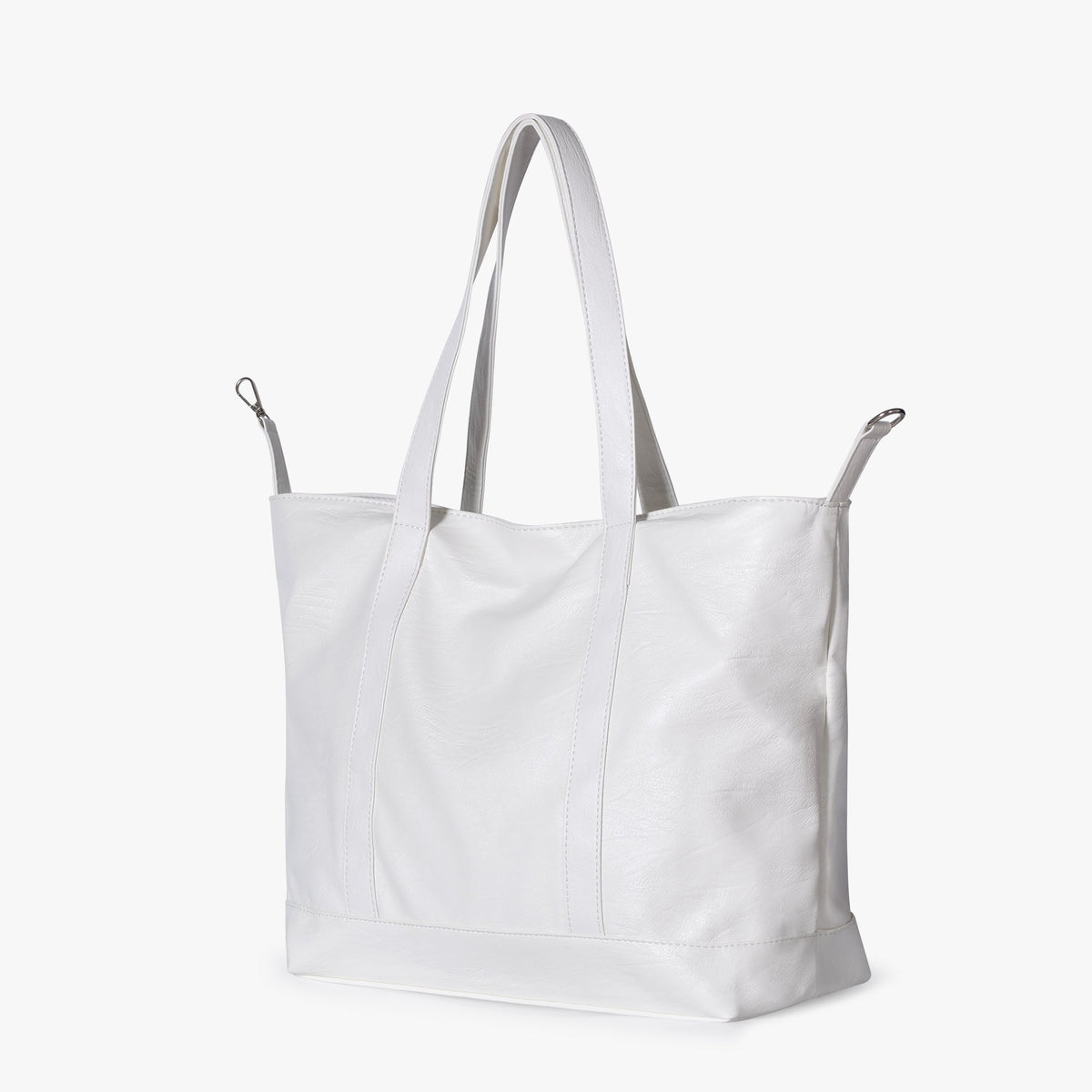 Black Leather Large Tote Bag with Gold Hardware