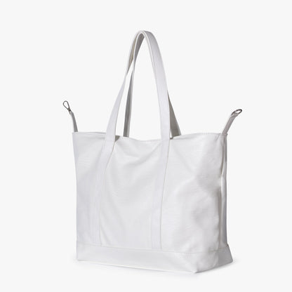 Black Leather Large Tote Bag with Gold Hardware