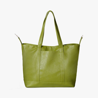 Black Leather Large Tote Bag with Gold Hardware