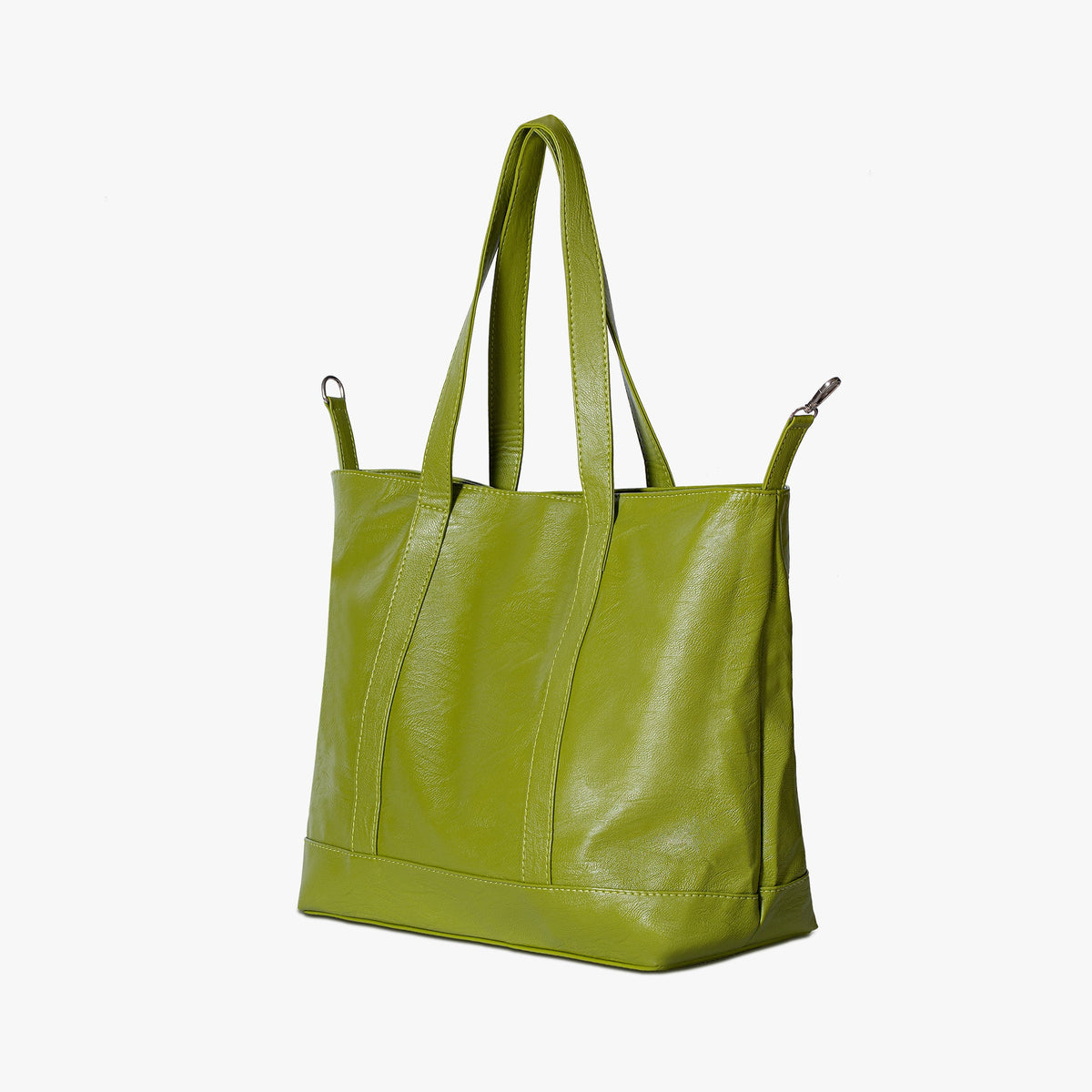 Black Leather Large Tote Bag with Gold Hardware