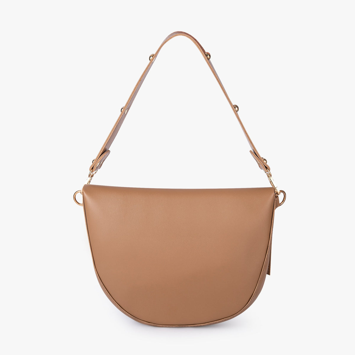 Black Leather Shoulder Bag with Knot Detail and Gold Hardware