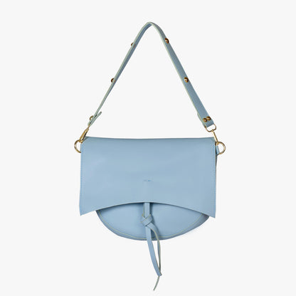 Black Leather Shoulder Bag with Knot Detail and Gold Hardware
