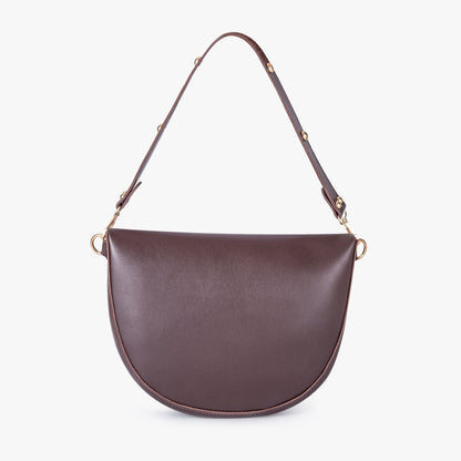 Black Leather Shoulder Bag with Knot Detail and Gold Hardware