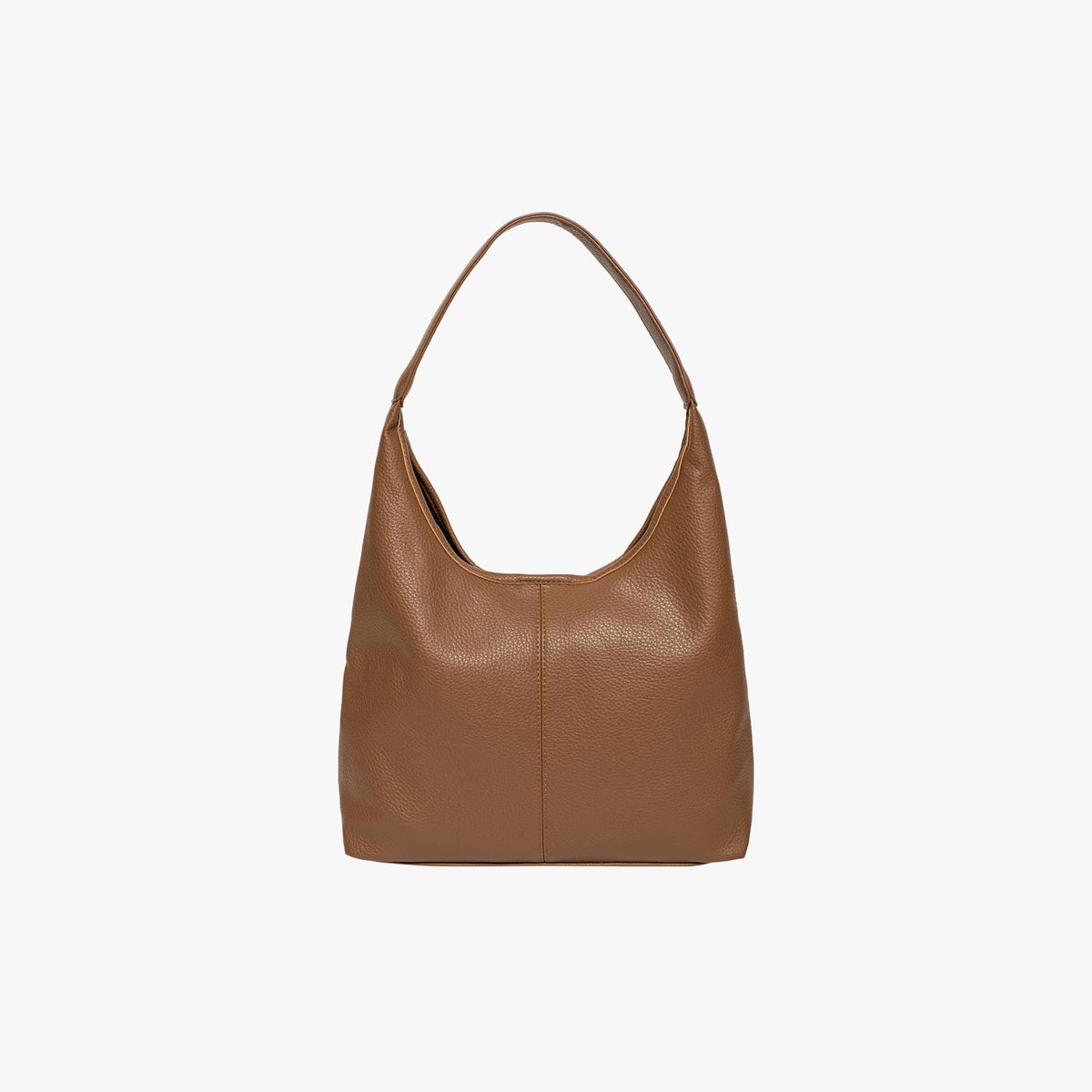 Black Leather Shoulder Bag with Zip Pouch