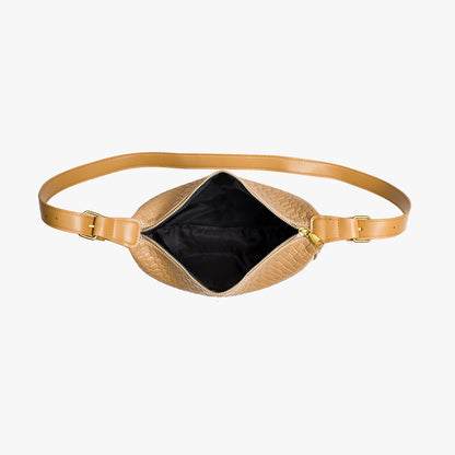 Black Woven Leather Crossbody Bag with Gold Hardware