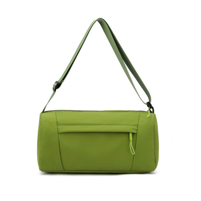 Casual Nylon Shoulder Bag with Front Zip Pocket and Adjustable Strap