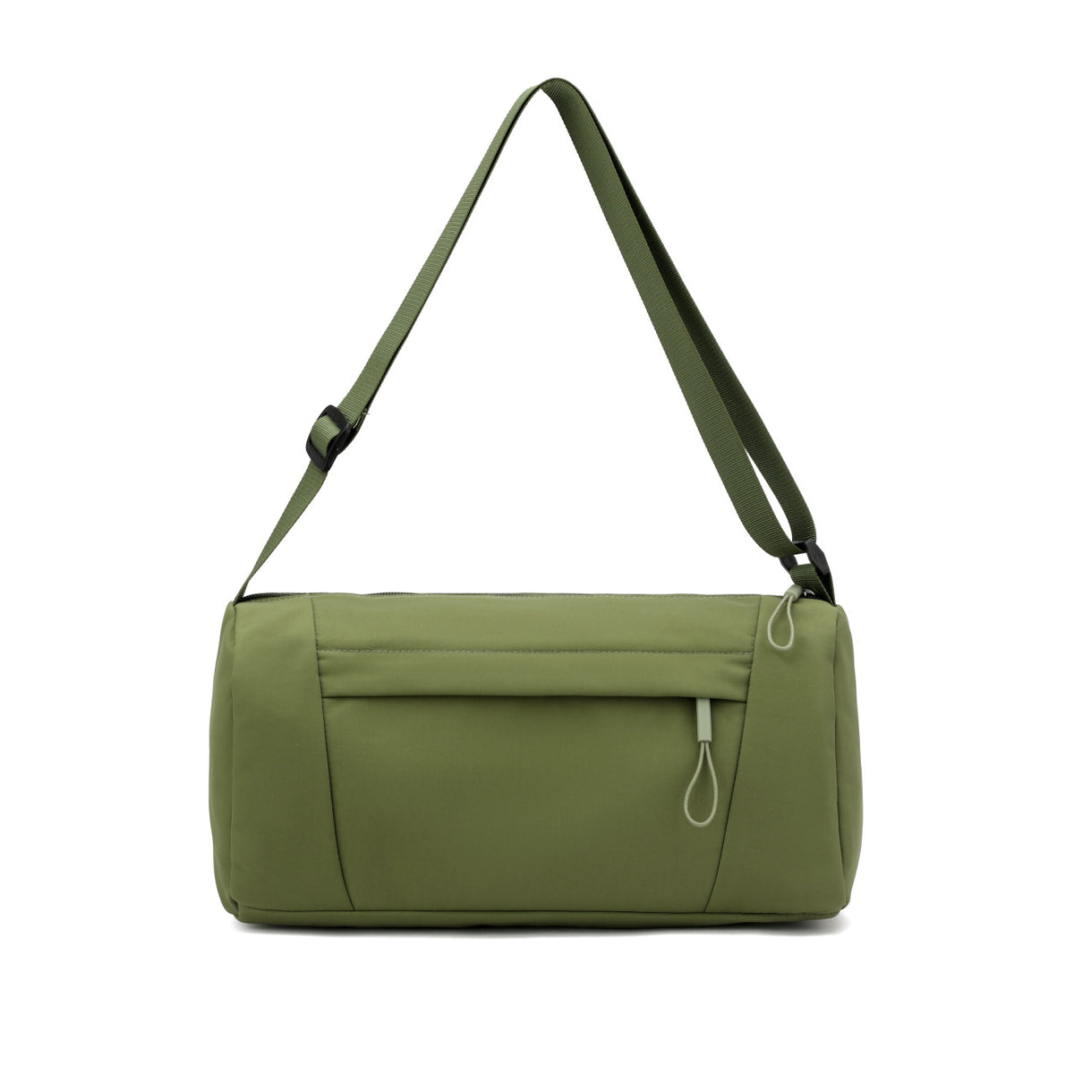 Casual Nylon Shoulder Bag with Front Zip Pocket and Adjustable Strap