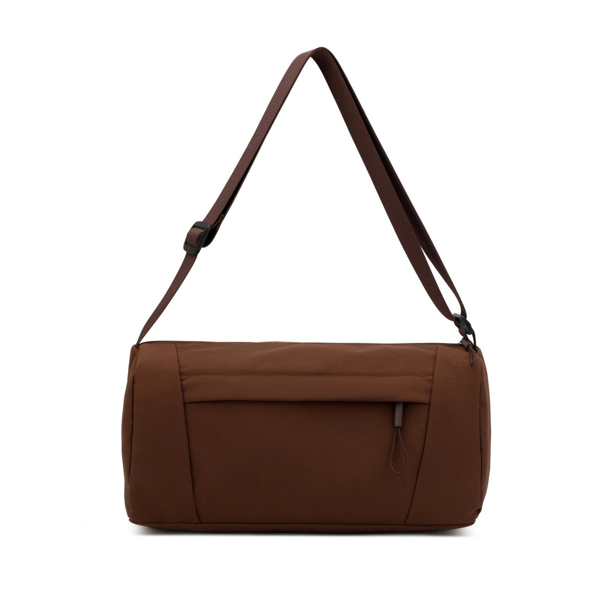 Casual Nylon Shoulder Bag with Front Zip Pocket and Adjustable Strap
