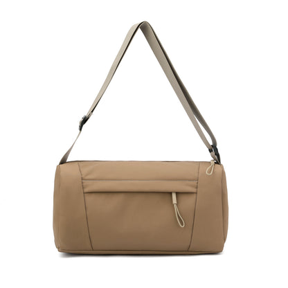 Casual Nylon Shoulder Bag with Front Zip Pocket and Adjustable Strap