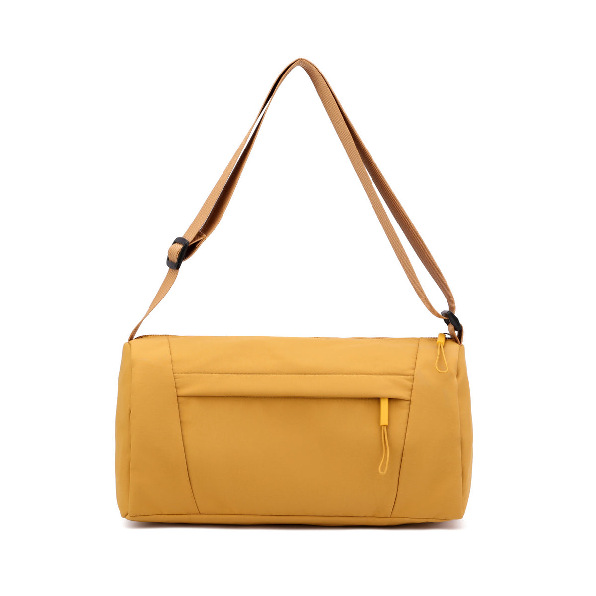 Casual Nylon Shoulder Bag with Front Zip Pocket and Adjustable Strap