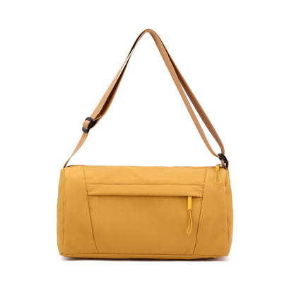 Casual Nylon Shoulder Bag with Front Zip Pocket and Adjustable Strap