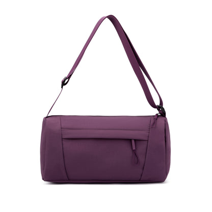 Casual Nylon Shoulder Bag with Front Zip Pocket and Adjustable Strap