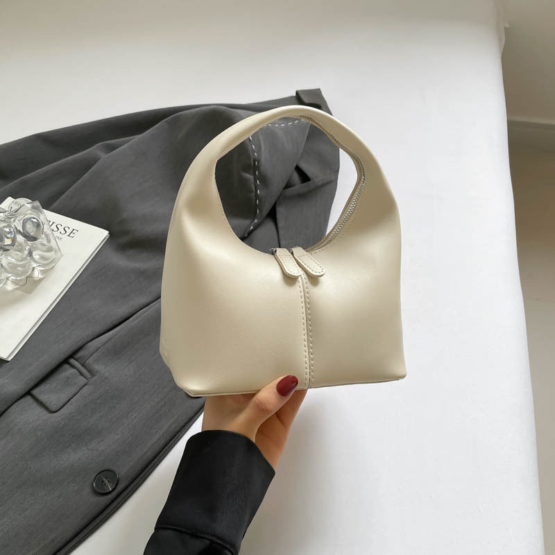 Chic Leather Top Handle Bag with Zip Closure