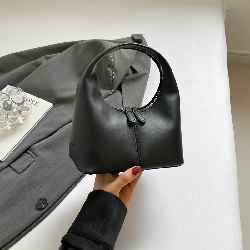 Chic Leather Top Handle Bag with Zip Closure