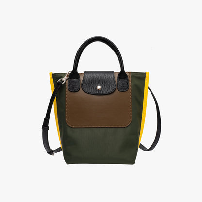 Colour Block Tote Bag with Detachable Shoulder Strap