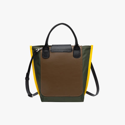 Colour Block Tote Bag with Detachable Shoulder Strap