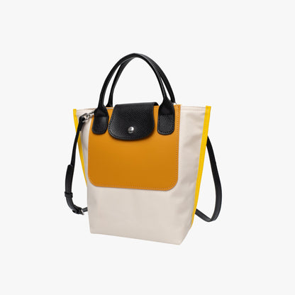 Colour Block Tote Bag with Detachable Shoulder Strap