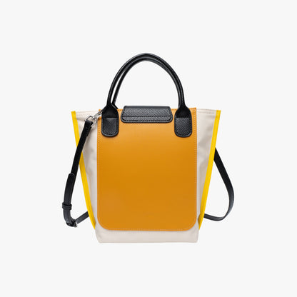 Colour Block Tote Bag with Detachable Shoulder Strap