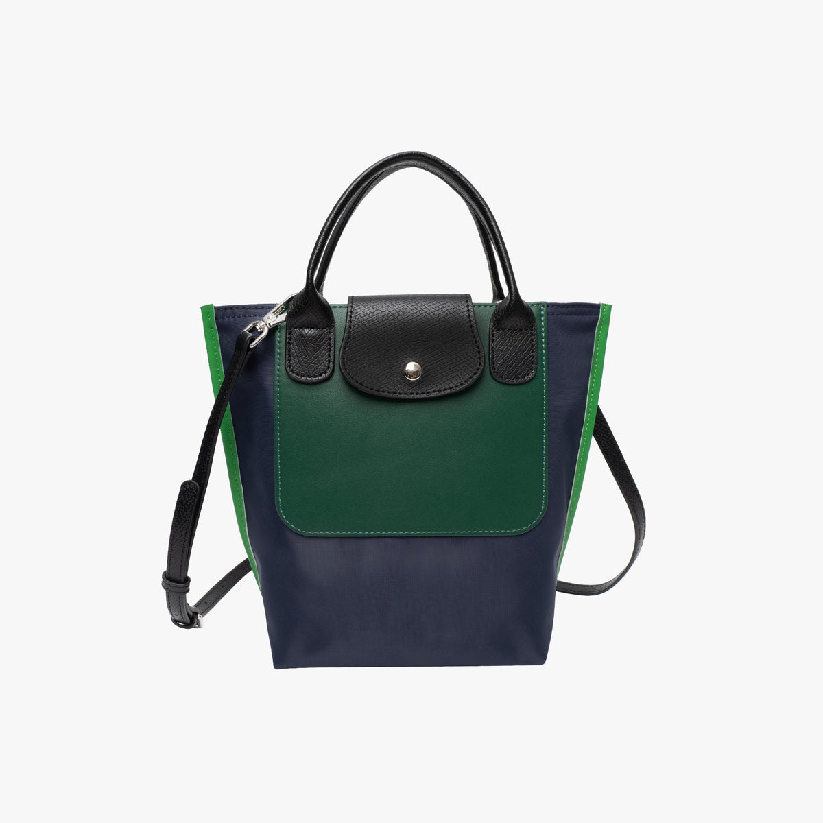 Colour Block Tote Bag with Detachable Shoulder Strap
