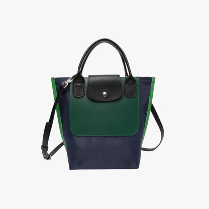 Colour Block Tote Bag with Detachable Shoulder Strap