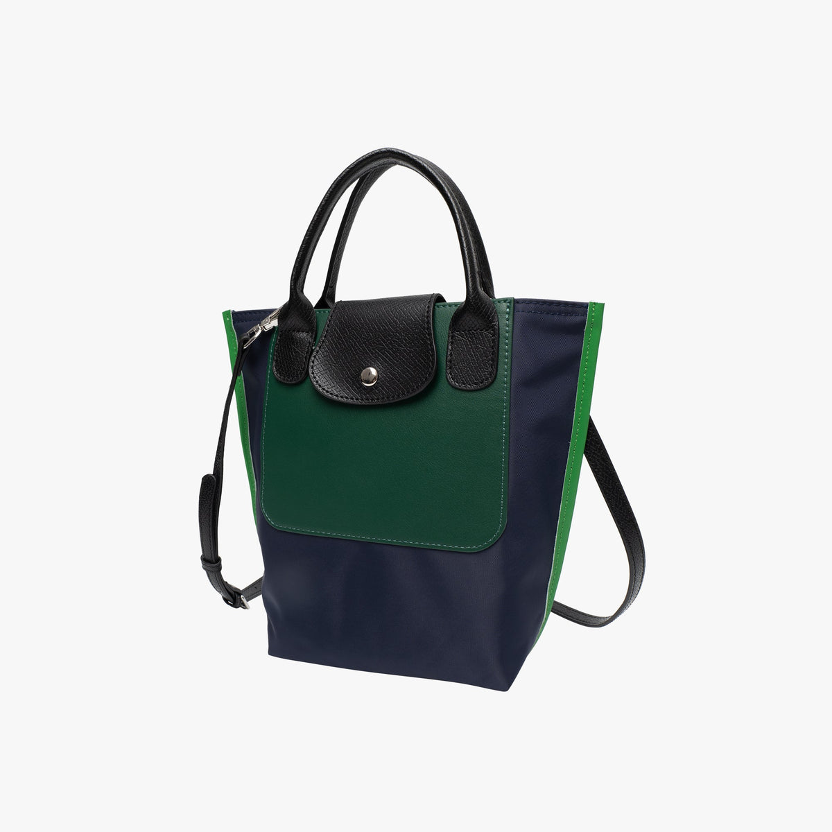 Colour Block Tote Bag with Detachable Shoulder Strap
