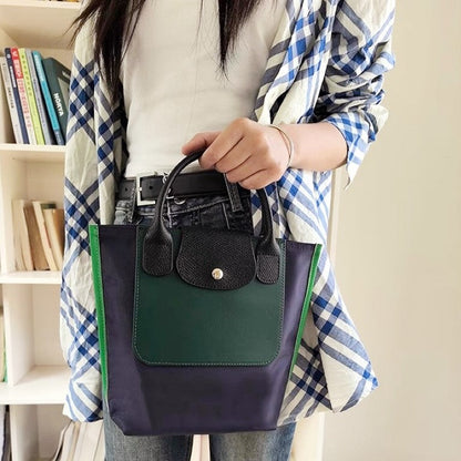 Colour Block Tote Bag with Detachable Shoulder Strap