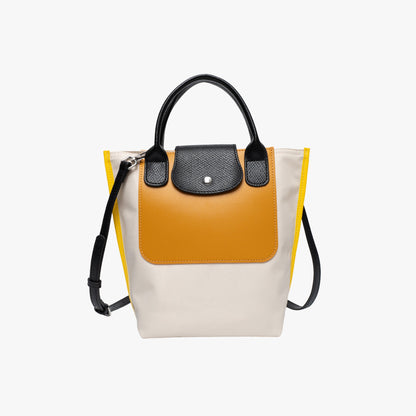 Colour Block Tote Bag with Detachable Shoulder Strap