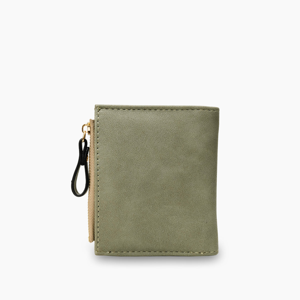 Compact Leather Wallet with Embroidered Animal Detail