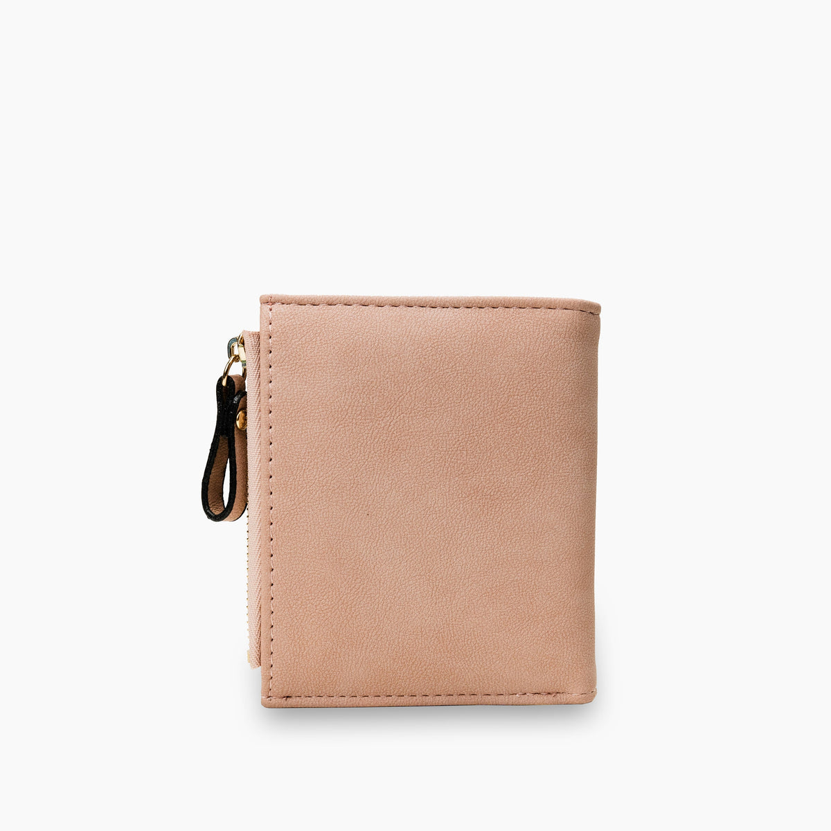 Compact Leather Wallet with Embroidered Animal Detail