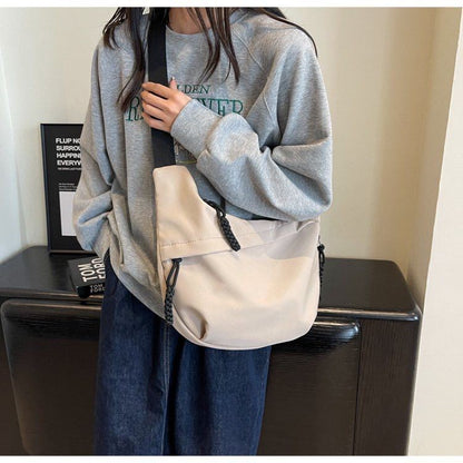 Crossbody Bag with Braided Cord Detail and Front Zip Pocket