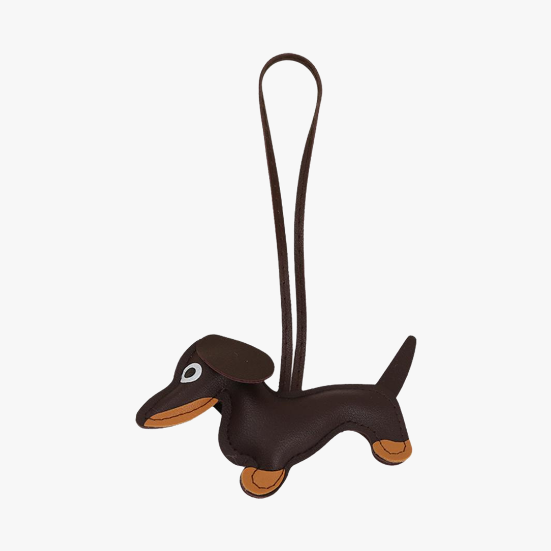 Dachshund Bag Charm in Vegan Leather
